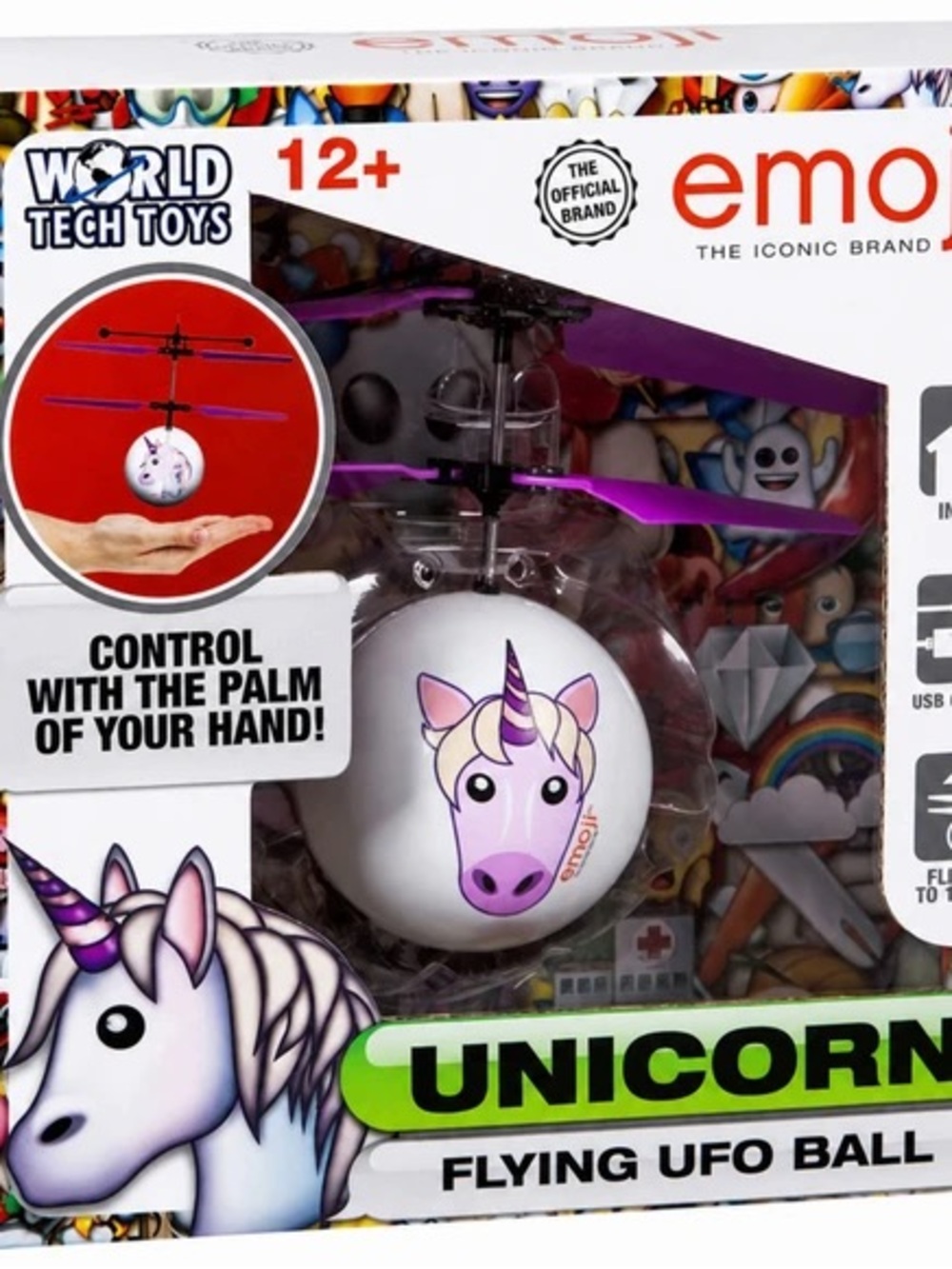 Unicorn Flying UFO Ball Toy - White and Purple